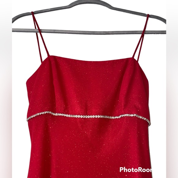 Red gown JUMP APPAREL by WENDYE CHAITIN vintage 80's Made in U.S.A. Size 5/6 - Picture 7 of 9